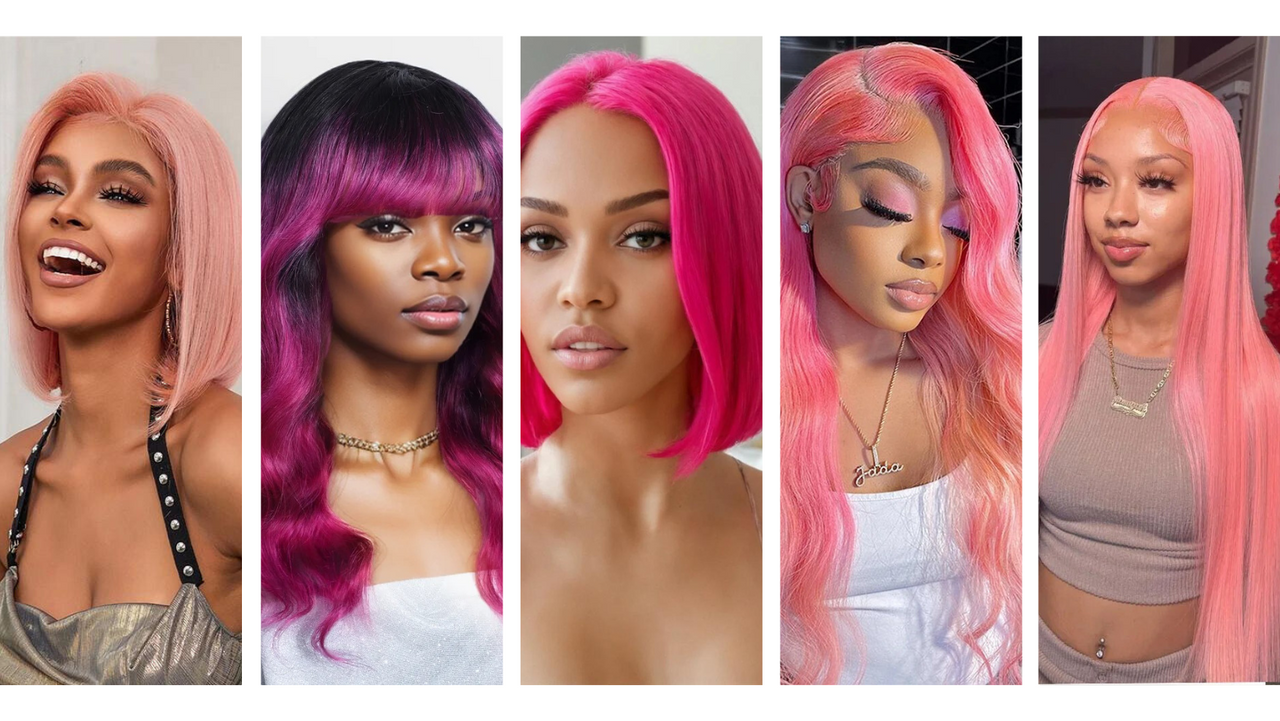 Pink Human Hair Wigs - Stylonic