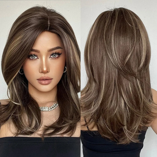 Brown Highlighted Wig