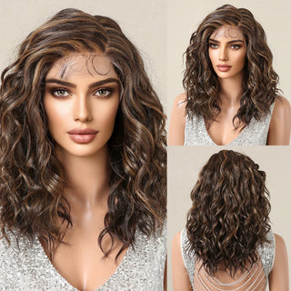 Brown Wig with Highlights