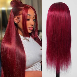 Human Hair Burgundy Lace Front Wig