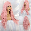 Long Pink Wavy Wig