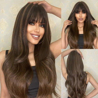 Long Wavy Brown Wig