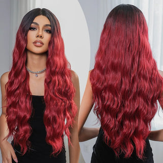 Ombre Red Lace Front Wig