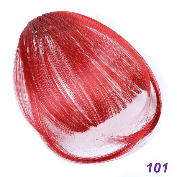 Bright Red Clip on Bangs