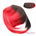 Black and Red Clip on Bangs