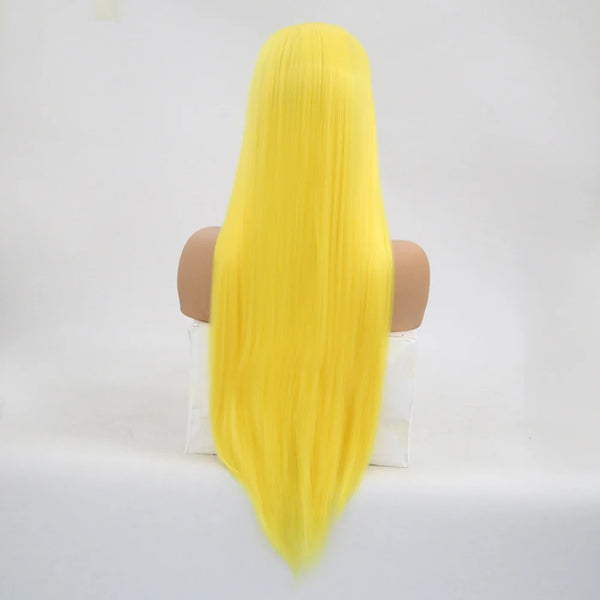 Yellow Synthetic Lace Front Wig