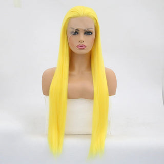 Yellow Synthetic Lace Front Wig