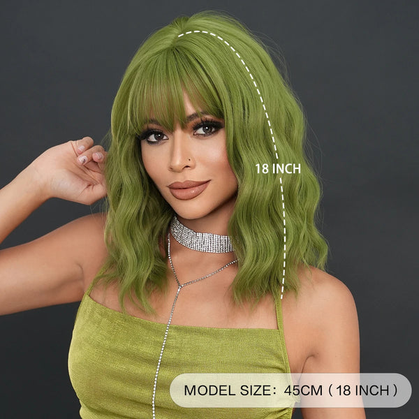 Green Wavy Wig
