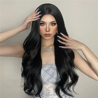 Long Black Synthetic Wig