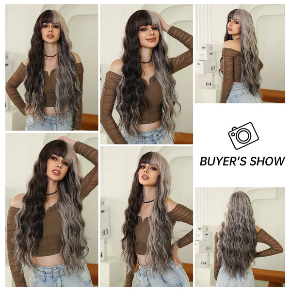 Black to Grey Wig