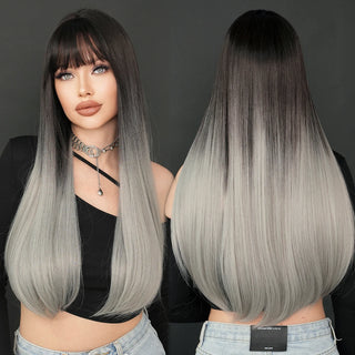 Stylonic Fashion Boutique Synthetic Wig Black and Silver Wig Black and Silver Wig Overview: Photos & Customer Insights