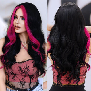 Stylonic Fashion Boutique Synthetic Wig Black and Pink Wig Black and Pink Wig - Stylonic Wigs