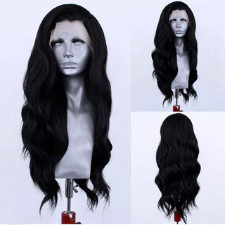 Stylonic Fashion Boutique Synthetic Wig Black Wig / 20inches / Lace Front Black Synthetic Wig Black Synthetic Wig - Stylonic Premium Wigs