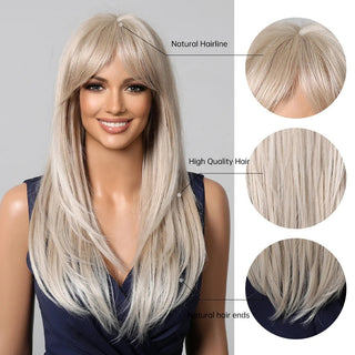 Stylonic Fashion Boutique Synthetic Wig SWLC1215-1BL22 Blonde Bangs Wig Blonde Bangs Wig - Stylonic Premium Wigs