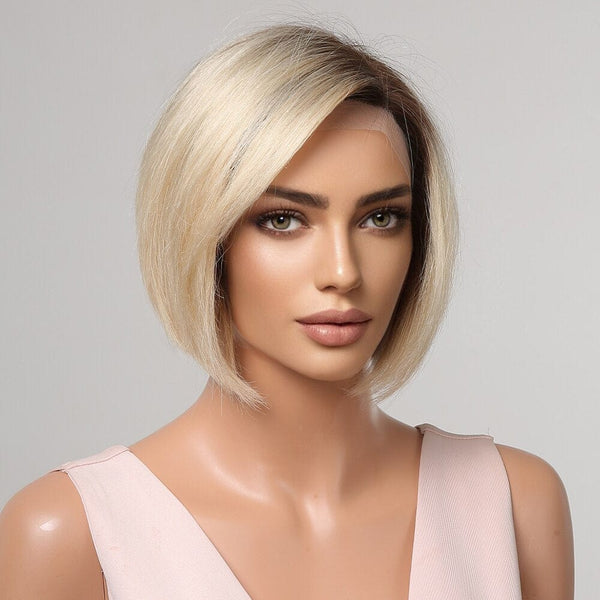 Stylonic Fashion Boutique Blunt Blonde Bob Human Hair Lace Front Wig Human Hair Wigs | Blunt Blonde Bob - Stylonic Fashion Boutique