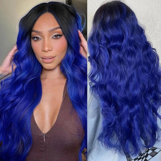 Stylonic Fashion Boutique Synthetic Wig 26inches / Lace Front|180% Blue and Black Wig Blue and Black Wig Insights: Specifications, Pricing & More