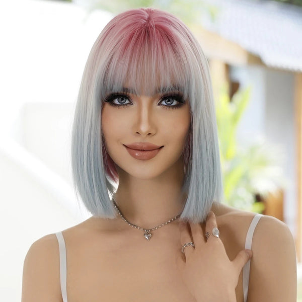 Stylonic Fashion Boutique Synthetic Wig Blue and Pink Wig Blue and Pink Wig: Specs, Pricing, and Customer Reviews