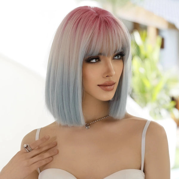 Stylonic Fashion Boutique Synthetic Wig Blue and Pink Wig Blue and Pink Wig: Specs, Pricing, and Customer Reviews