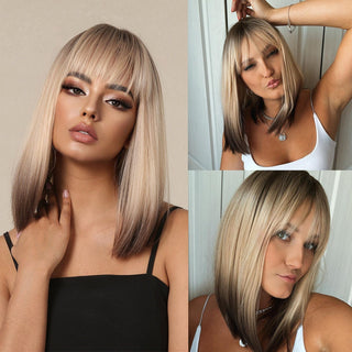 Stylonic Fashion Boutique Brown Blonde Ombre Bob Wig