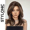 Stylonic Fashion Boutique Synthetic Wig Synthetic Long Wavy Wig Brown with Blonde Highlights Synthetic Long Wavy Wig Brown with Blonde Highlights - Stylonic Wigs