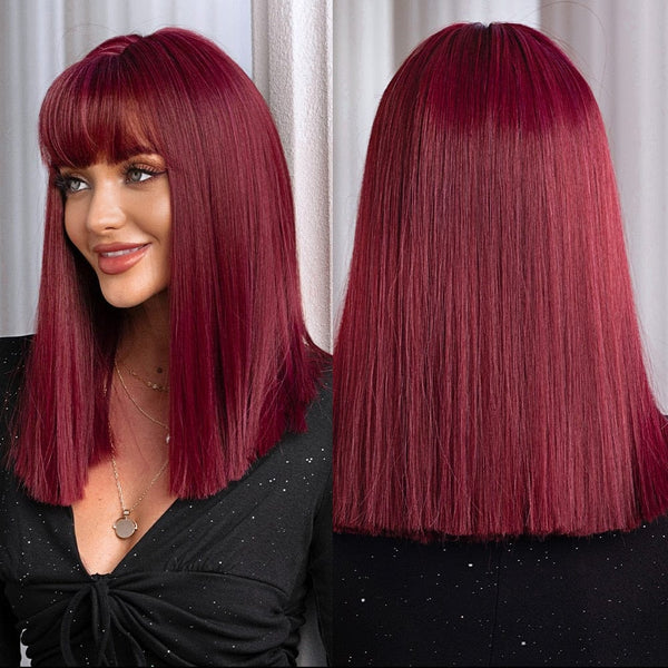 Stylonic Fashion Boutique Synthetic Wig Burgundy Wig Wigs - Burgundy Wig | Red Wigs | Stylonic Fashion Boutique