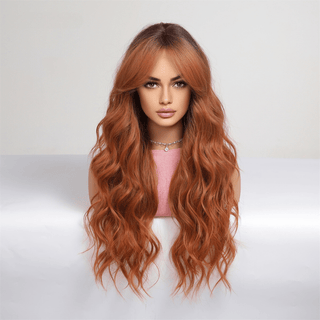 Stylonic Fashion Boutique Synthetic Wig EM8160-1 Copper Red Wavy Wig Copper Red Wavy Wig - Stylonic Premium Wigs