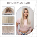 Stylonic Fashion Boutique Human Hair Wig 180% / 16inches Human Hair Wig Blonde Long Discover Long Blonde Human Hair Wigs