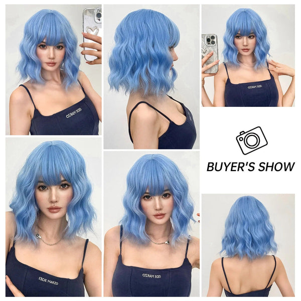 Stylonic Fashion Boutique Synthetic Wig Light Blue Wig Light Blue Wig - Stylonic Premium Wigs