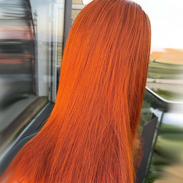 Stylonic Fashion Boutique Human Hair Wigs Orange Ginger Human Hair Wig Ginger Human Hair Wig - Stylonic