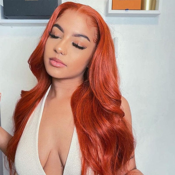 Stylonic Fashion Boutique Human Hair Wigs Orange Ginger Human Hair Wig Ginger Human Hair Wig - Stylonic