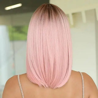 Pink Wig Dark Roots