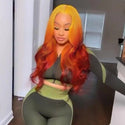 Stylonic Fashion Boutique Human Hair Wigs Trisha - Ombre Orange Human Hair Wig Human Hair Wigs | Orange Wig | Stylonic Fashion Boutique