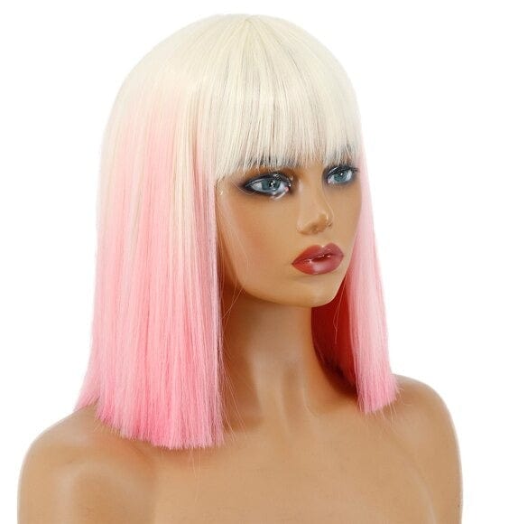 Stylonic Fashion Boutique Synthetic Wig Pink and White Wig Pink and White Wig - Stylonic Wigs