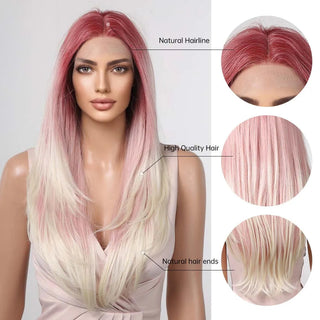 Stylonic Fashion Boutique Synthetic Wig 130% Pink Ombre Lace Front Wig Pink Ombre Lace Front Wig: Specs, Reviews & Pricing