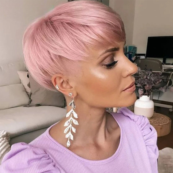 Stylonic Fashion Boutique Synthetic Wig Pink Short Wig Pink Wig Short - Stylonic Premium Wigs