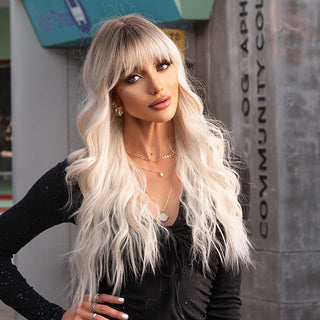 Stylonic Fashion Boutique Synthetic Wig Platinum Blonde Wig with Fringe Platinum Blonde Wig with Fringe - Stylonic Wigs