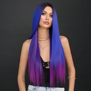 Stylonic Fashion Boutique Synthetic Wig Purple and Blue Wig Purple and Blue Wig - Stylonic Fashion Wigs