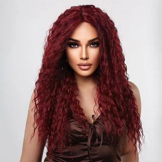 Stylonic Fashion Boutique HC11067-1 / 24inches / 1 PC | 150% Wine Red Kinky Curly Lace Front Wig