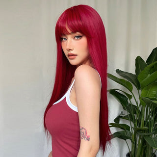 Stylonic Fashion Boutique Synthetic Wig Light Wine Red Synthetic Wig Red Synthetic Wig - Stylonic Wigs