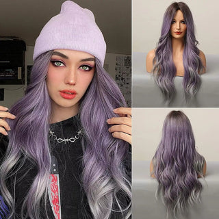 Purple and Grey Wig