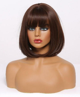 Stylonic Fashion Boutique Synthetic Wig Short Brown Bob Wig Short Brown Bob Wig - Stylonic