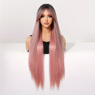 Stylonic Fashion Boutique Synthetic Wig Straight Pink Wig Trendy Straight Pink Wig: Specifications & Customer Reviews