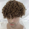 Stylonic Fashion Boutique Toupee for Men Small Curly 100% Human Hair Brown