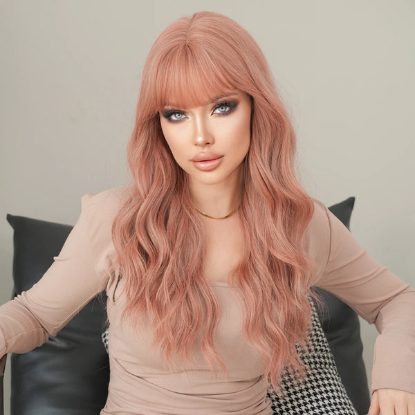 Stylonic Fashion Boutique Synthetic Wig Wavy Pink Wig Stylish Wavy Pink Wig: Specs, Pricing & Customer Feedback