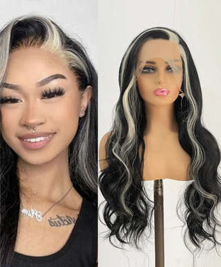 Stylonic Fashion Boutique Synthetic Wig White and Black Wig White and Black Wig - Stylonic Premium Wigs