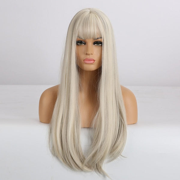 Stylonic Fashion Boutique Synthetic Wig White Wig with Bangs White Wig with Bangs - Stylonic Fashion Boutique